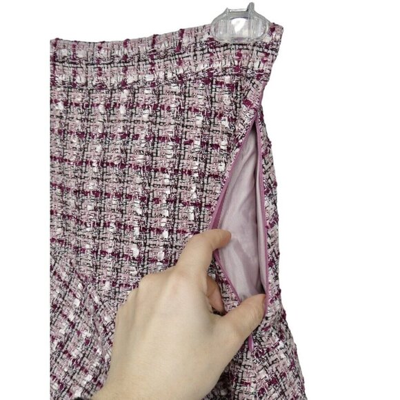 31 Sons de mode Japanese Pink Tweed Midi skirt Size XS‎ Flare Feminine Coquette - Picture 5 of 8